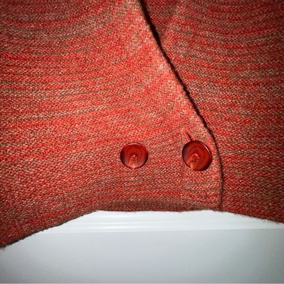 Nordstrom Collection Button Front Wrap Short Sleeve Ribbed Cashmere Sweater Top - Picture 5 of 6